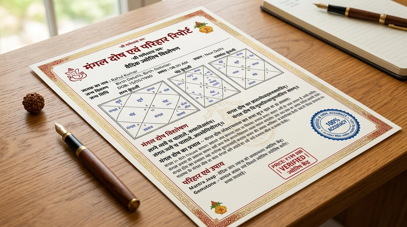 100% accurate manglik dosha report sample pdf at 199 inr